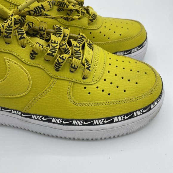 NIKE Women's Air Force 1 Low SE Premium OVERBRANDING in BRIGHT CITRON sz  9-VGUC - Picture 13 of 15